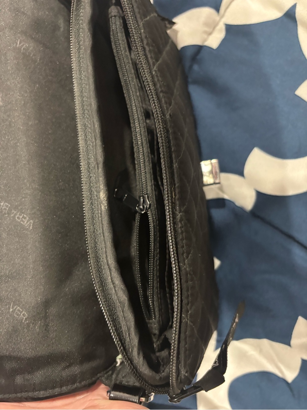 Vera Bradley Black Quilted Shoulder Crossbody Bag - Picture 7 of 12